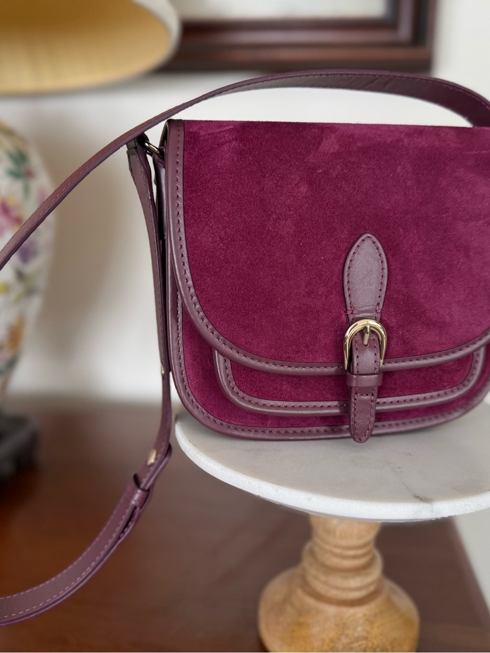 Sézane Roméo Bag in the Cassis (Prune / Burgundy) - Picture 2 of 5